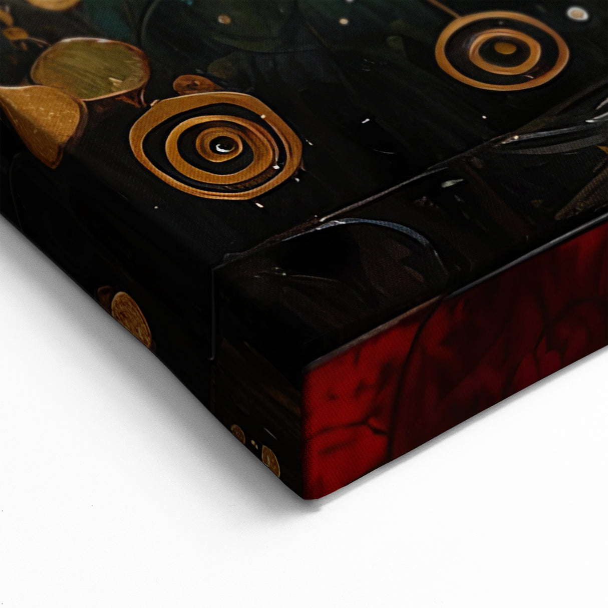 Elegant Tree of Life Abstract Art - Gold and Green Ornate Canvas Print