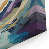 Gold Mountain Landscape Abstract Art - Elegant River Scene Canvas Print