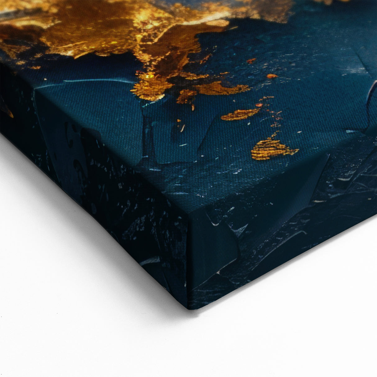 Gold and Blue Abstract Cityscape Art - Modern Skyline Canvas Print