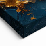 Gold and Blue Abstract Cityscape Art - Modern Skyline Canvas Print