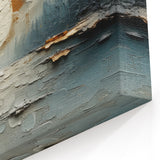 Textured Abstract Landscape Art - Blue Gray and Gold Sun Canvas Print