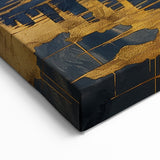 Golden Cityscape Reflection Art - Abstract Urban Skyline Canvas Print