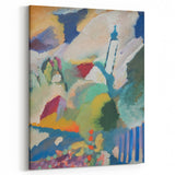 Modern Wall Art - Colorful Abstract Landscape with Church - Art Print