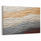 Layered Textured Abstract Art - Beige and Gray Contemporary Canvas