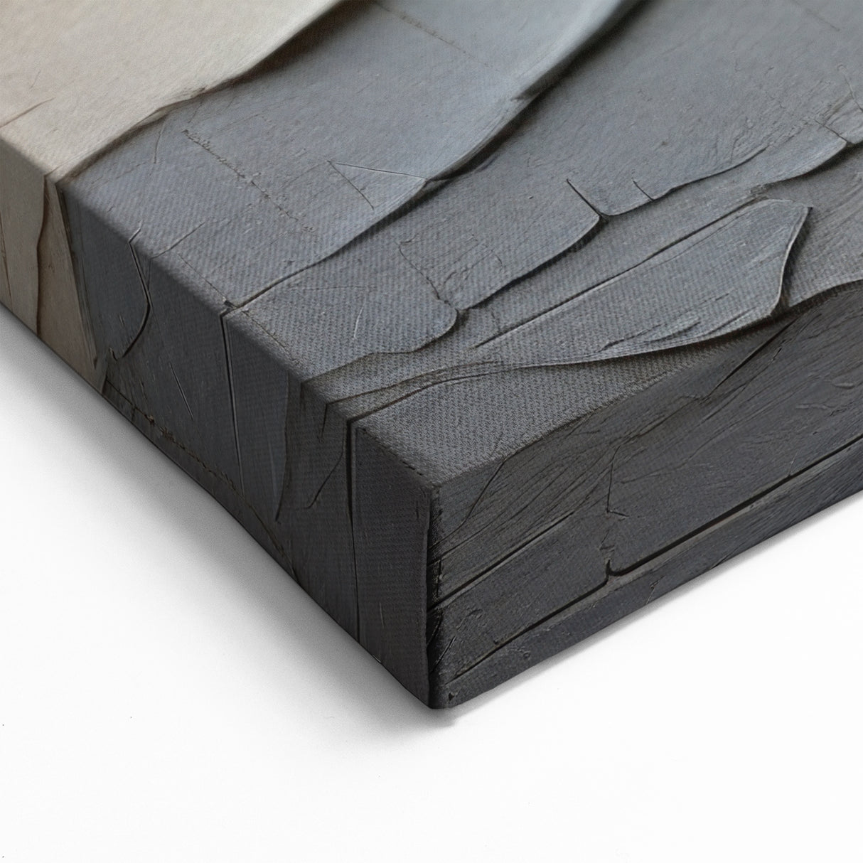 Layered Textured Abstract Art - Beige and Gray Contemporary Canvas