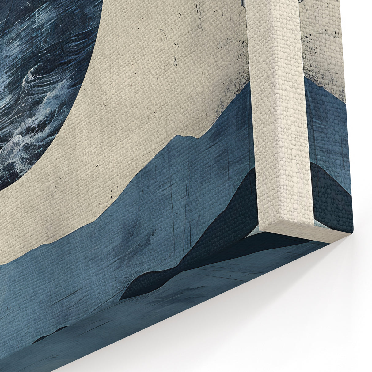 Minimalist Ocean Inspired Abstract Art - Blue Geometric Canvas Print