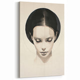 Portrait Abstract Art - Elegant Black & White Canvas Print