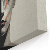 Half Face Minimalist Abstract Art - Black White and Beige Portrait Canvas