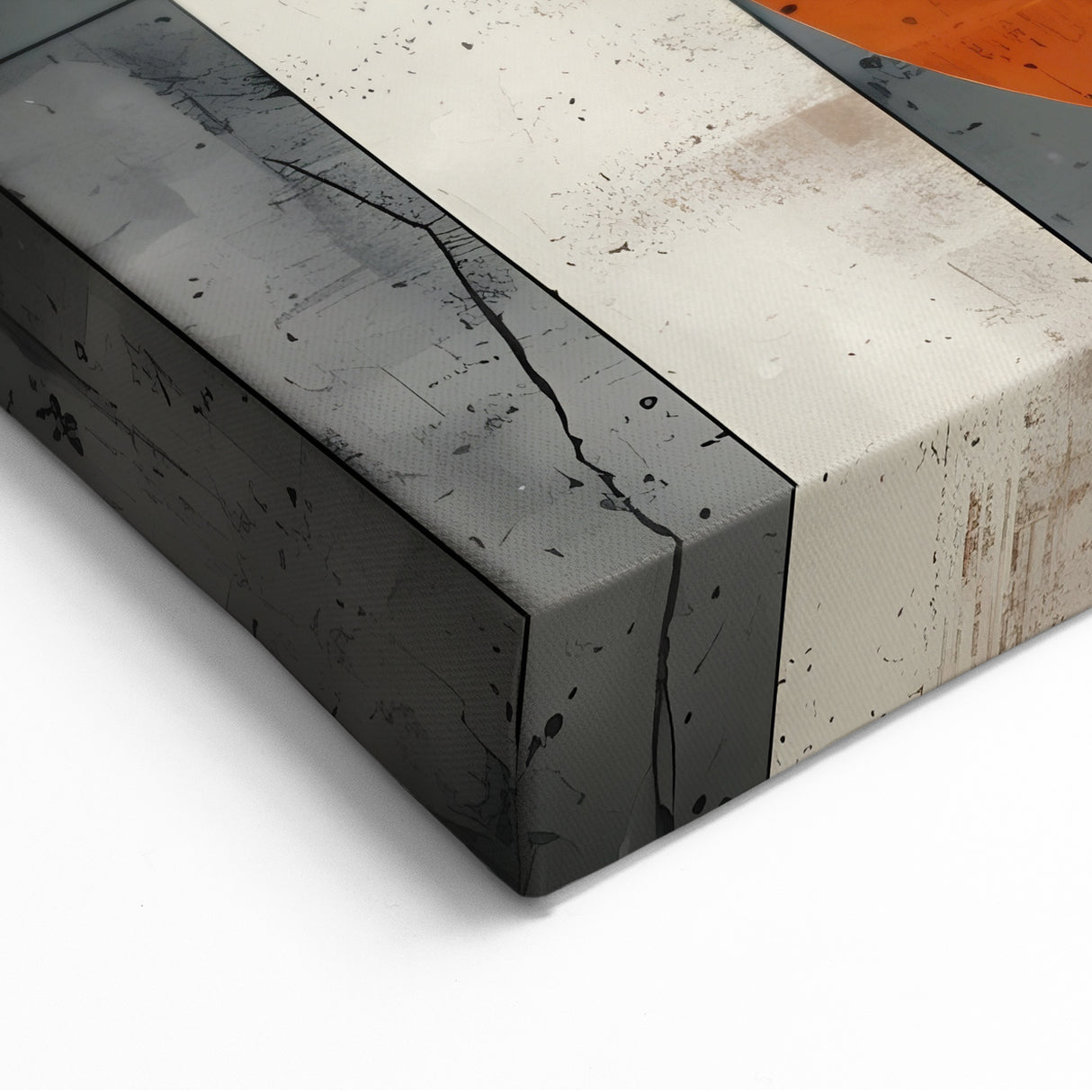 Modern Geometric Shapes Art - Burnt Orange and Gray Abstract Canvas
