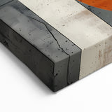 Modern Geometric Shapes Art - Burnt Orange and Gray Abstract Canvas