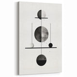 Celestial Balance Geometric Art - Black and White Minimalist Print