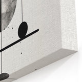 Celestial Balance Geometric Art - Black and White Minimalist Print