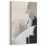 Serene Abstract Landscape - Neutral Gray and Black Modern Art Print