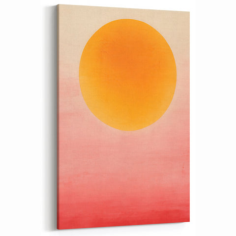 Sunset Glow Abstract Art - Bold Yellow and Pink Gradient Canvas Print