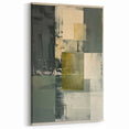 Urban Layers Abstract Art - Green and Beige Textured Canvas Print