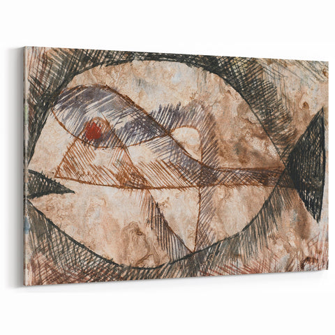 Abstract Fish Modern Wall Art - Contemporary Minimalist Decor Accent