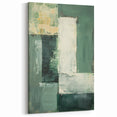 Layered Green Tones Abstract Art - Earthy Modern Canvas Print