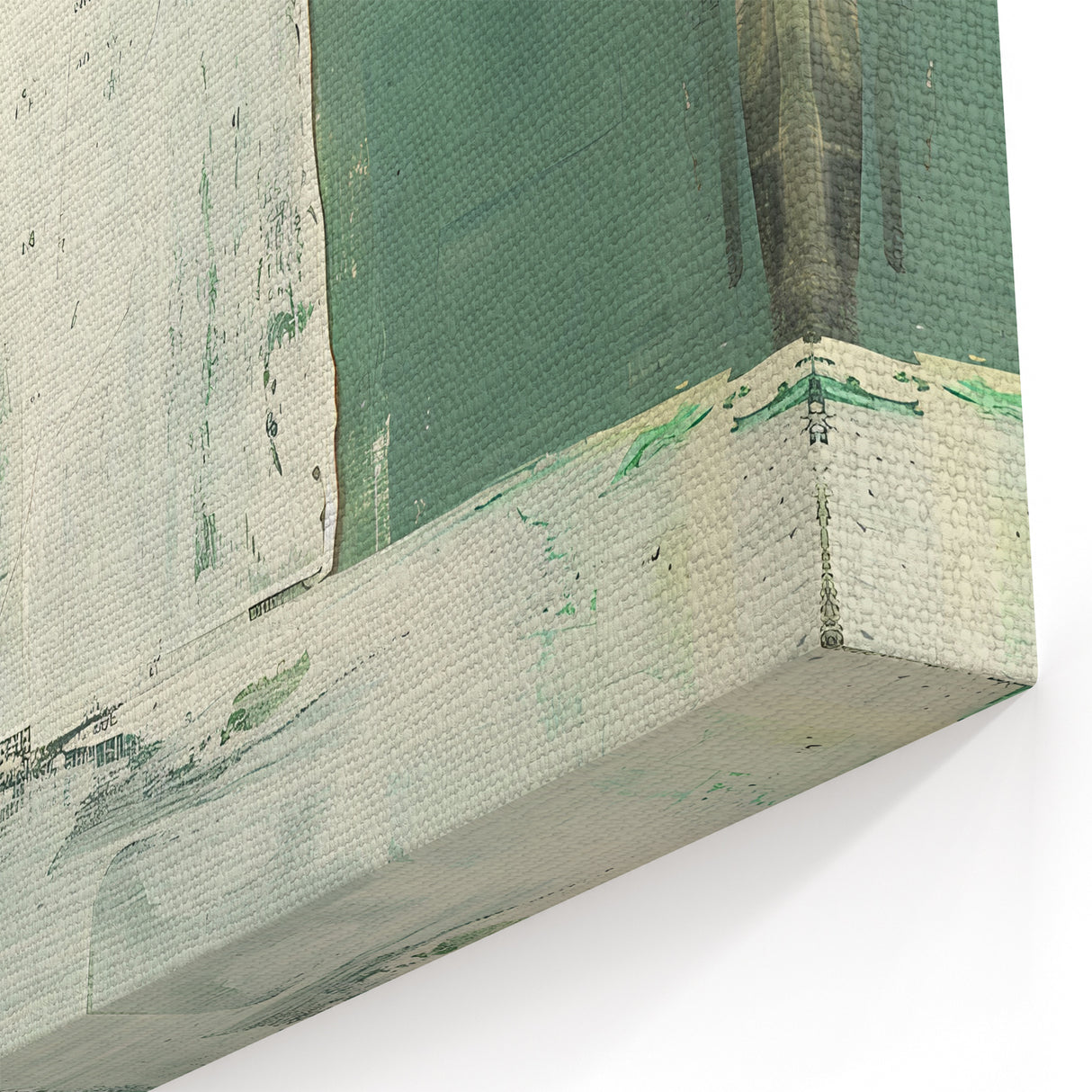 Layered Green Tones Abstract Art - Earthy Modern Canvas Print