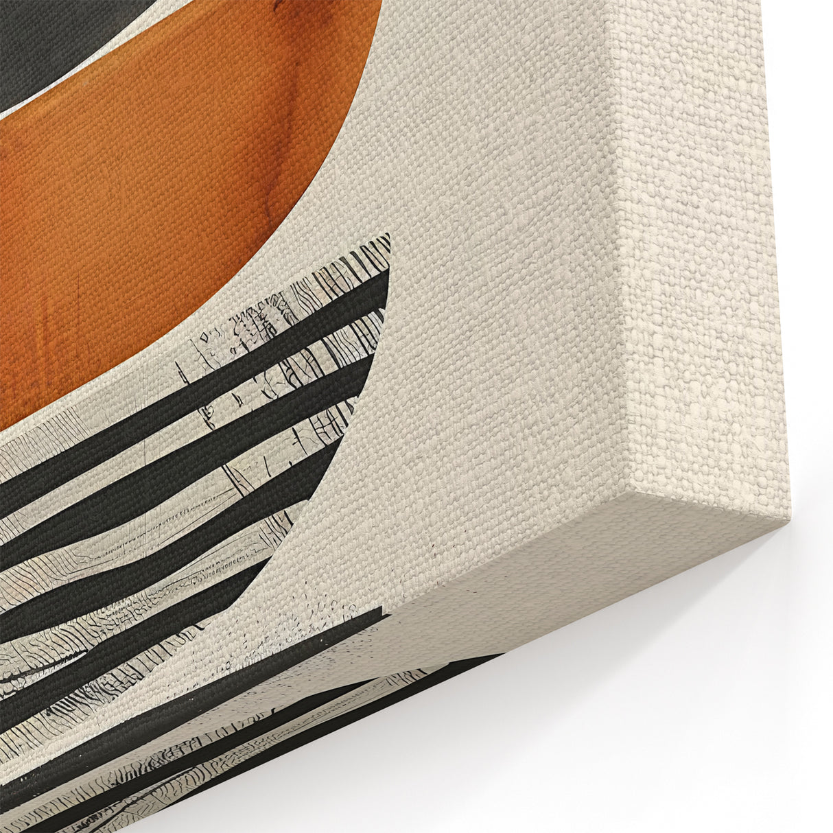 Stacked Earthy Shapes Art - Orange and Black Minimalist Canvas Print