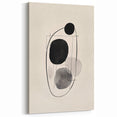 Abstract Minimalist Circle Art - Black and Gray Geometric Canvas Print