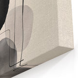 Abstract Minimalist Circle Art - Black and Gray Geometric Canvas Print