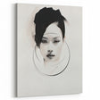 Modern Portrait Art - Minimalist Monochrome Face with Black Accents