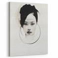Modern Portrait Art - Minimalist Monochrome Face with Black Accents