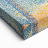 Serene Lakeside Promenade - Modern Wall Art with Pointillist Style