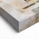 Golden Minaret Abstract Architecture Canvas - Beige and Blue Wall Art