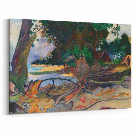 Tropical Landscape Wall Art - Modern Decor with Hibiscus Tree Scene