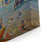 Impressionist Beach Scene - Modern Wall Art of Lively Seaside Day