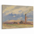 Countryside Landscape - Modern Wall Art of Fields and Village Scene
