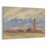 Countryside Landscape - Modern Wall Art of Fields and Village Scene