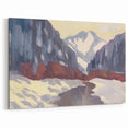 Winter Mountain Stream - Modern Wall Art of Snowy Landscape Scene