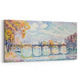 Paris Bridge Scene - Modern Wall Art of Pointillist Cityscape