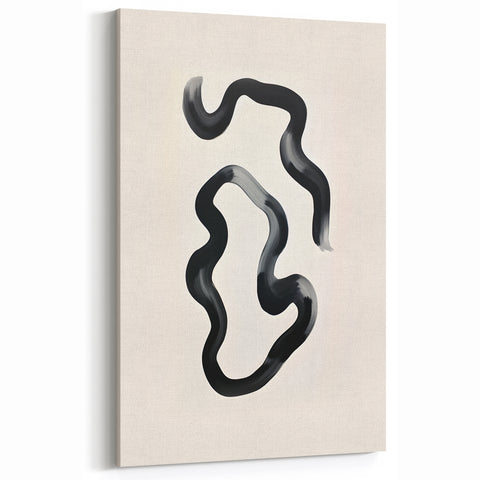 Minimalist Black and White Abstract Art - Modern Geometric Wall Decor