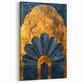 Art Deco Style Gold and Navy Abstract Art - Elegant Minimalist Wall Decor