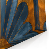 Art Deco Style Gold and Navy Abstract Art - Elegant Minimalist Wall Decor