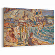 Impressionist Beach Scene - Modern Wall Art of Seaside Gathering