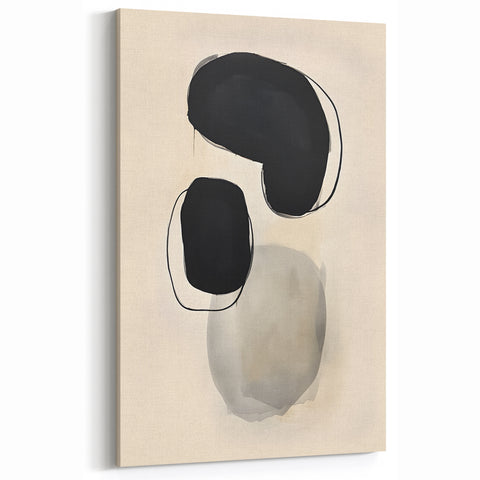 Minimalist Black and Gray Abstract Art - Modern Geometric Wall Decor