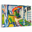 Modernist Garden Scene - Vibrant Wall Art of Grape Arbor and Sunlight