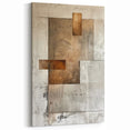 Textured Beige and Brown Abstract Oil Painting - Minimalist Wall Decor