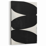 Bold Black and White Abstract Oil Painting - Minimalist Modern Wall Art