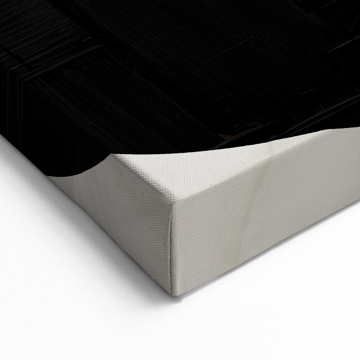 Bold Black and White Abstract Oil Painting - Minimalist Modern Wall Art