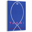 Minimalist Fish Outline - Modern Wall Art with Bold Blue Graphic Design