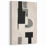 Minimalist Black and Gray Geometric Art - Modern Abstract Wall Decor