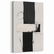 Modern Black and White Abstract Oil Painting - Minimalist Wall Art Decor