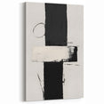 Modern Black and White Abstract Oil Painting - Minimalist Wall Art Decor