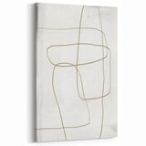 Minimalist Line Art in Beige and White - Modern Abstract Wall Decor