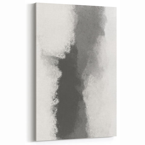 Soft Gray and White Abstract Art - Minimalist Gradient Wall Decor